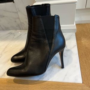 💯real leather black high heel booties from Zara - size 39
